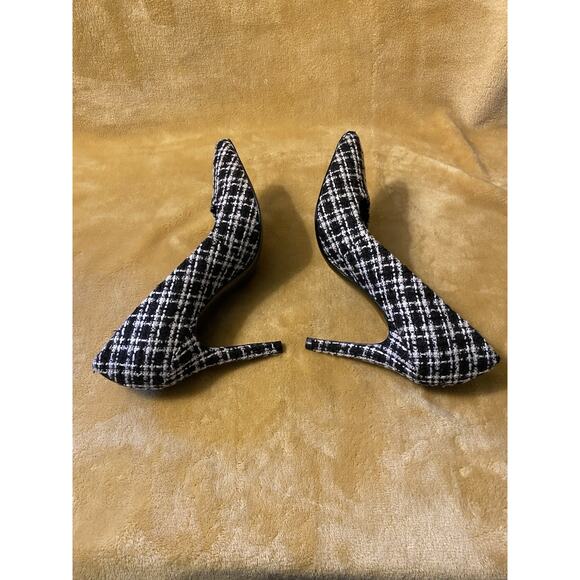 ANN TAYLOR Loft TWEED Black/white PUMPS 4” Heels SHOES SIZE 6M Classic NWOB - Picture 5 of 14